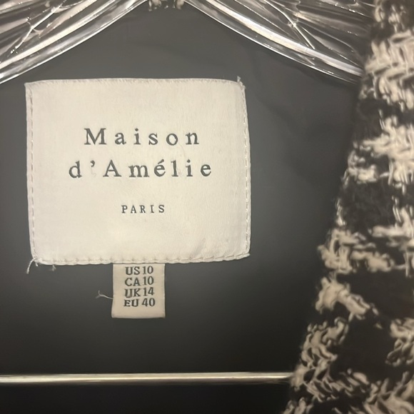 Maison d’amelie houndstooth cropped blazer size 10 - Picture 2 of 4